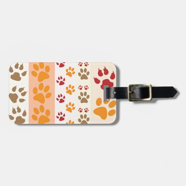 Paw Prints cute Dog Lovers Luggage Tag (Front Horizontal)