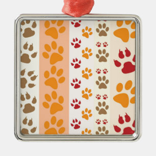 Paw Prints cute Dog Lovers Metal Ornament