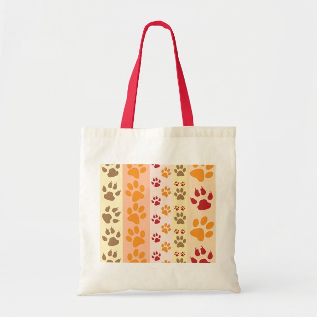 Paw Prints cute Dog Lovers Tote Bag (Front)