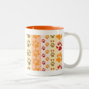 Paw Prints cute Dog Lovers Two-Tone Coffee Mug
