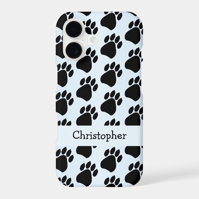 Paw Prints Design Light Blue Coloured (Verso)