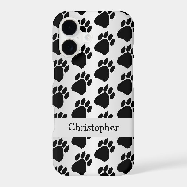 Paw Prints Design Silver Coloured (Verso)