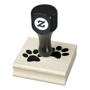 Paw Prints Design Wooden Stamp