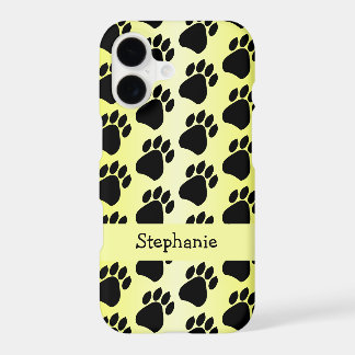 Paw Prints Design Yellow Coloured