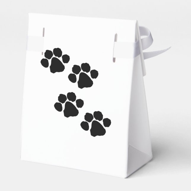 Paw Prints For Animal Lovers Favor Box (Back Side)