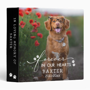Paw Prints Forever In Our Hearts Pet Photo Binder