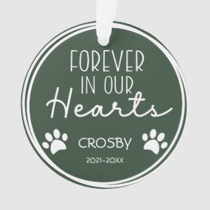 Paw Prints Forever in Our Hearts Photo  Ceramic Or Ornament