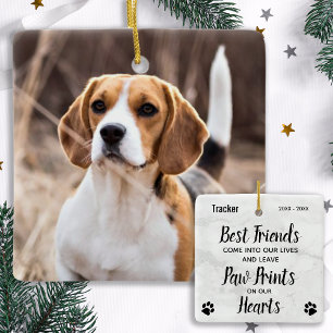 Paw Prints Forever Personalized Photo Pet Memorial Ceramic Ornament