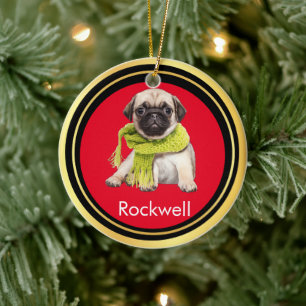 Paw Prints  Frame Custom Pet Photo  Ceramic Ornament