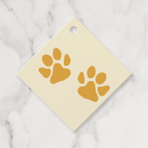 Paw Prints Gold Favour Tags