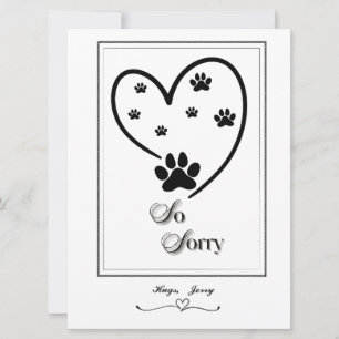 Paw Prints Heart Design Holiday Card