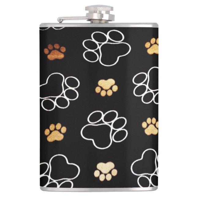 Paw Prints Hip Flask (Front)