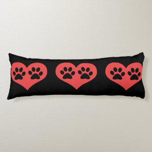 Paw Prints In My Heart by Shirley Taylor Body Pillow