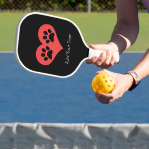 Paw Prints In My Heart by Shirley Taylor Pickleball Paddle