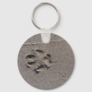 Paw Prints in Sand Keychain