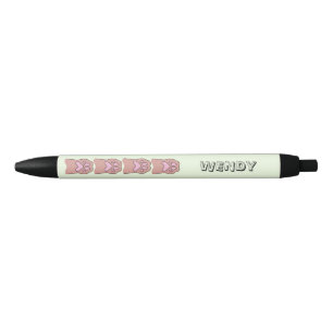 Paw prints light green Personalized name Black Ink Pen
