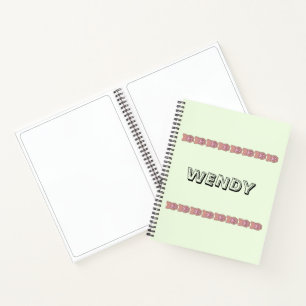 Paw prints light green Personalized name Notebook