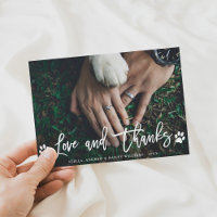 Paw Prints Love & Thanks | Thank You Photo Card