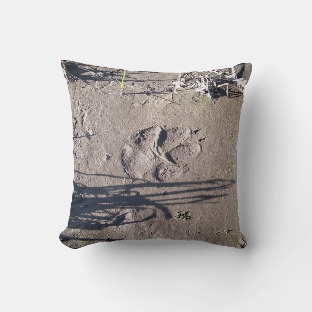 Paw Prints (nature series) Throw Pillow (Front)