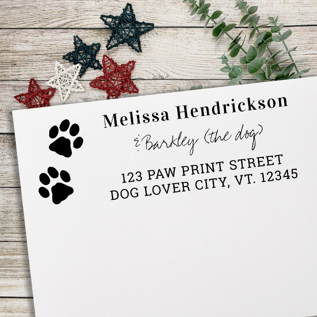 Paw Prints New Address Moving Return Address Rubber Stamp (Creator Uploaded)
