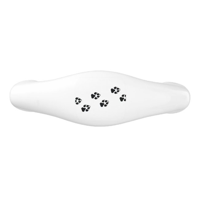 Paw prints of a dog ceramic drawer pull (Front)