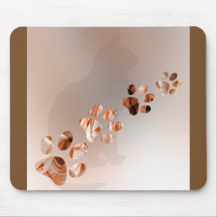 Paw Prints of Cat, Dog, Puppy for Pet Lovers Mouse Pad