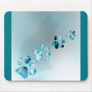 Paw Prints of Cat, Dog, Puppy for Pet Lovers Mouse Pad