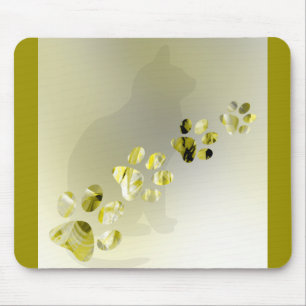 Paw Prints of Cat, Dog, Puppy for Pet Lovers Mouse Pad