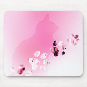 Paw Prints of Cat, Dog, Puppy for Pet Lovers Mouse Pad