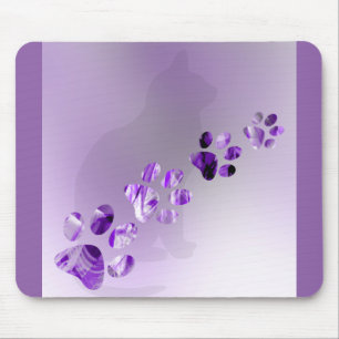 Paw Prints of Cat, Dog, Puppy for Pet Lovers Mouse Pad