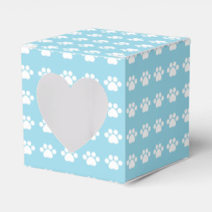Paw Prints on Blue Background Favor Box