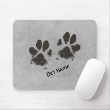 Paw Prints On Concrete Design Personalized