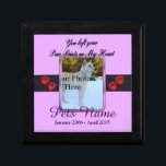 Paw Prints on My Heart - Dog or Cat Gift Box<br><div class="desc">Remember your beloved furry friend any time of the year with this elegant pet memorial keepsake box. Personalize it with your photo, name, and sentiments of your choice. Click on "Customize it" to change your photo size and placing or to change font colours or styles. Makes a thoughtful gift for...</div>