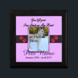 Paw Prints on My Heart - Dog or Cat Gift Box<br><div class="desc">Remember your beloved furry friend any time of the year with this elegant pet memorial keepsake box. Personalize it with your photo, name, and sentiments of your choice. Click on "Customize it" to change your photo size and placing or to change font colours or styles. Makes a thoughtful gift for...</div>