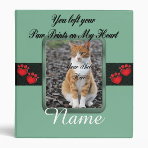 Paw Prints on My Heart - Mint Green Binder