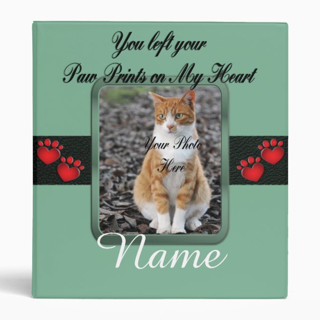 Paw Prints on My Heart - Mint Green Binder (Front)