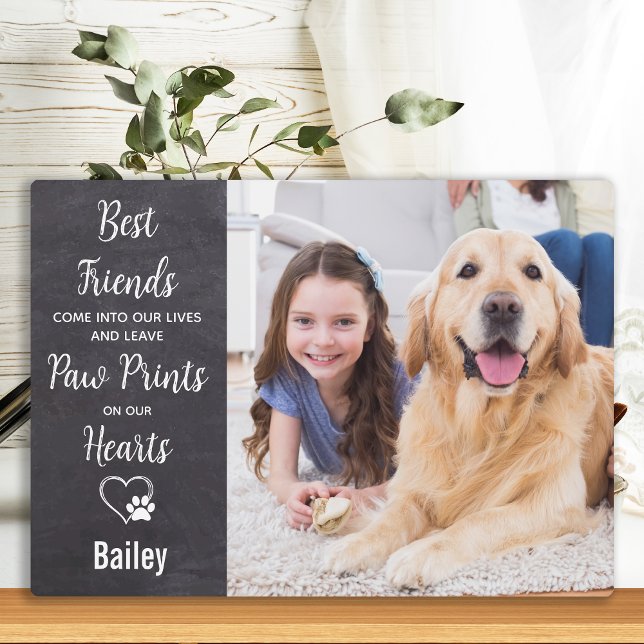 Paw Prints on our Hearts Dog Pet Memorial Plaque (Creator Uploaded)