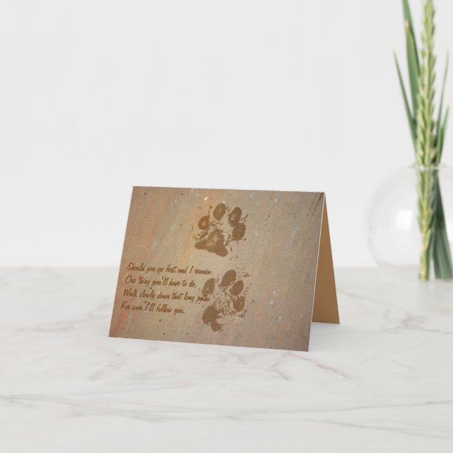 Paw Prints on Stone Note Card (Front)