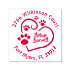 Paw Prints On Your Heart Round Return Address