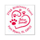 Paw Prints On Your Heart Round Return Address
