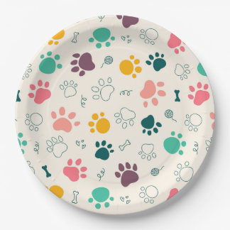 Paw Prints Paper Plate