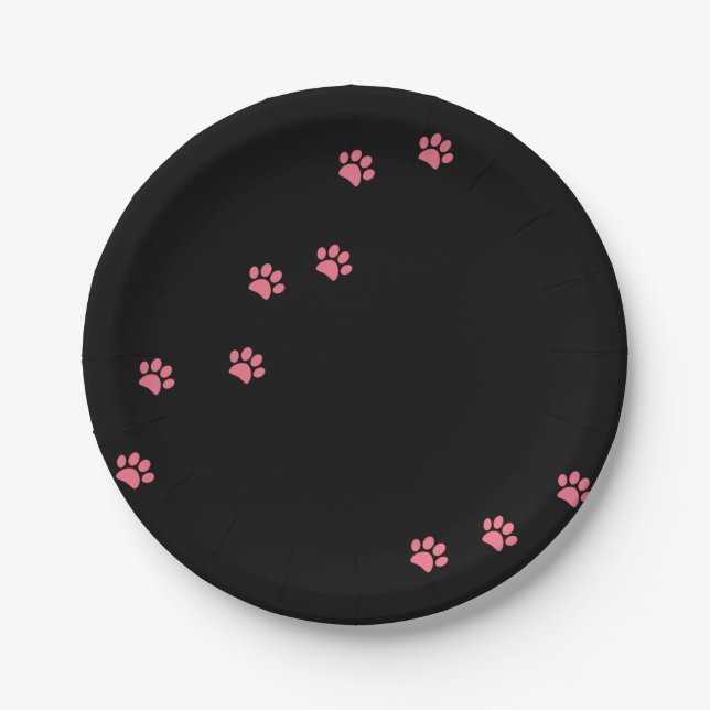 Paw Prints Paper Plate (Front)