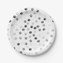 Paw Prints Paper Plates for Dog Lovers