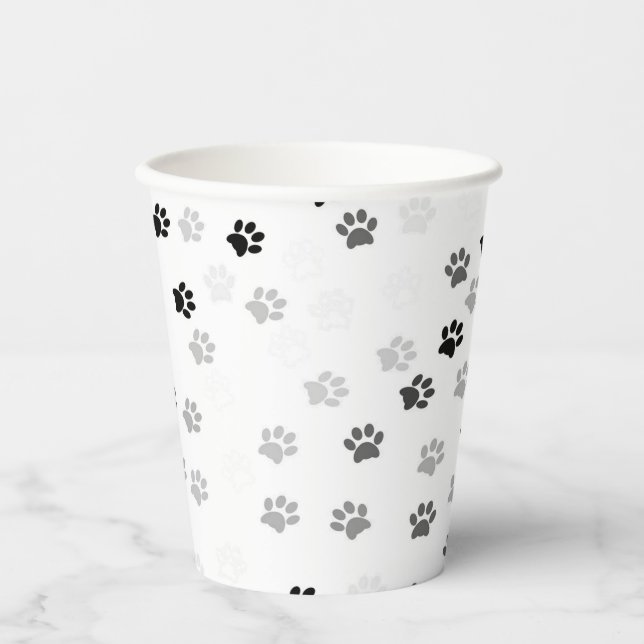Paw Prints Party Paper Cup for Dog Lovers (Front)