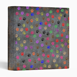 Paw Prints Pattern Bright for Dog Lovers Binder