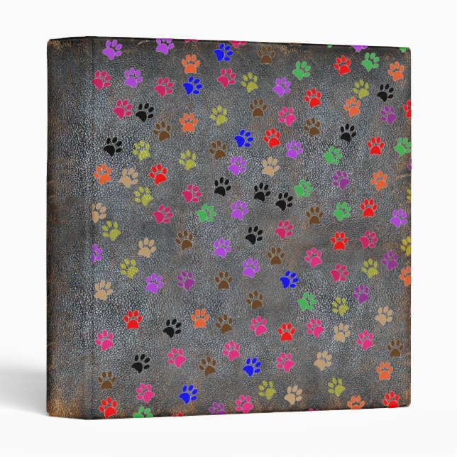 Paw Prints Pattern Bright | for Dog Lovers Binder (Front/Spine)