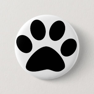 Paw Prints Pattern Custom Cute Black Trendy  2 Inch Round Button