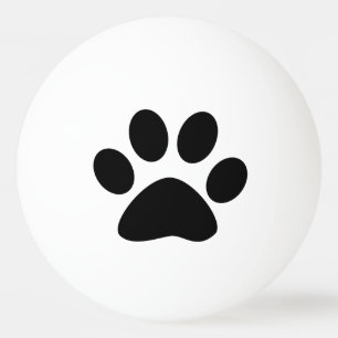 Paw Prints Pattern Custom Cute Black White 2023 Ping Pong Ball