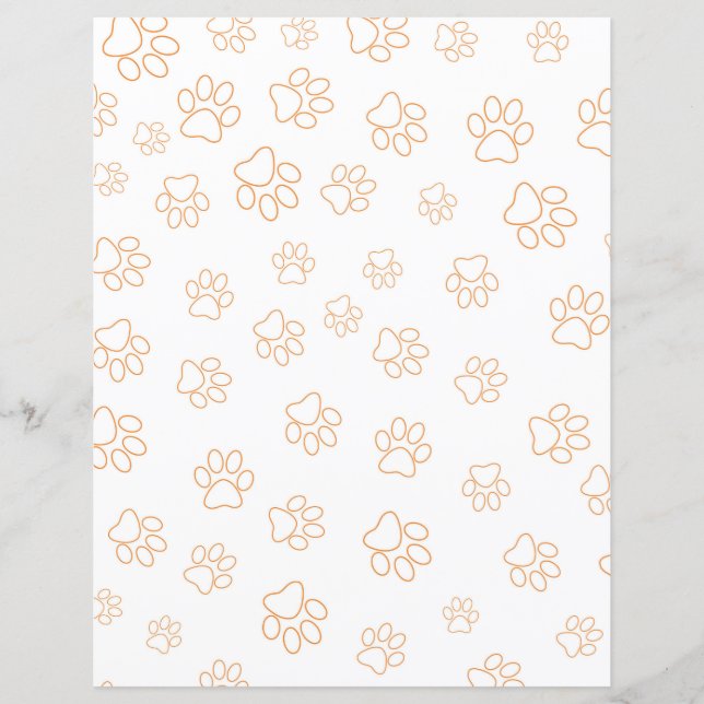 Paw Prints Pattern Scrapbook Paper (Front)