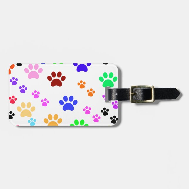 Paw Prints, Personalize Luggage Tags (Front Horizontal)